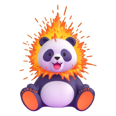 panda with exploding head sticker