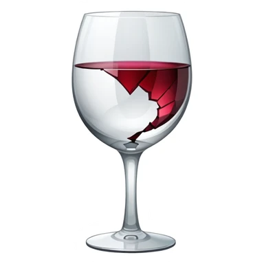 wine glass with a large crack sticker