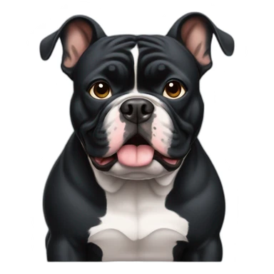 black french bully sticker