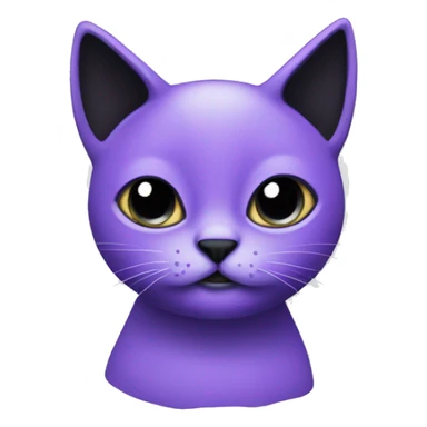 A cute purple cat with black on it sticker