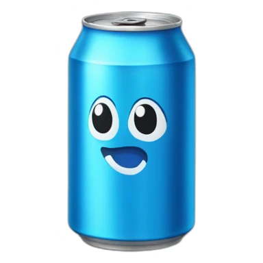 a blue soda can sticker