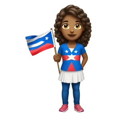 Latina girl with puerto Rico flag sticker