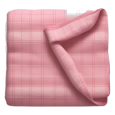 linen color pink and plaid folded blanket sticker