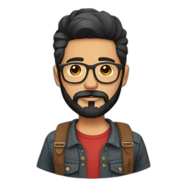 hipster mexican with beard sticker