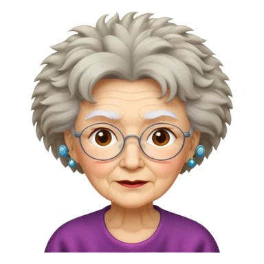 grandma with furry hair sticker