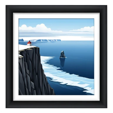 North Cape cliff in Norway with dramatic view of Arctic Ocean sticker