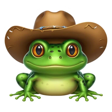 Frog wearing cowboy hat sticker