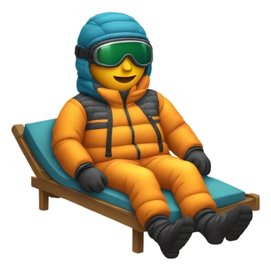 Someone sick in bed, dressed in ski attire sticker