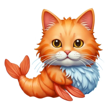 Shrimp cat in ocean sticker