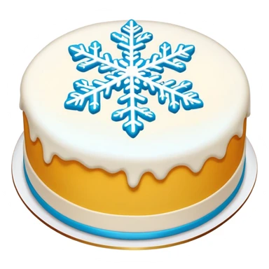 Snowflake cake thin round transparent dessert, simplified emoji style with bold outlines and bright colors, cartoon style Xuehua Gao Suzhou specialty sticker
