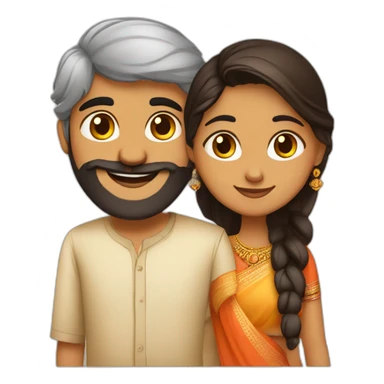 cute indian couple south indian girl from Kerala and a bearded Gujarati boy sticker