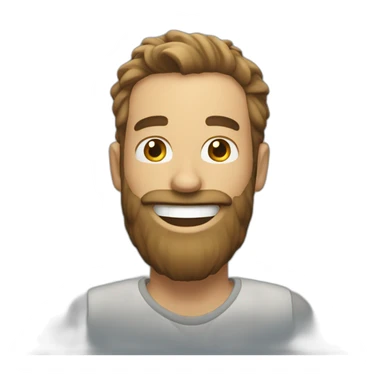 bearded man with big smile sticker