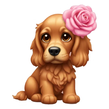 Un cocker fauve avec un mieux rose  sticker