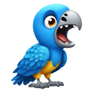Blue parrot shouting  sticker