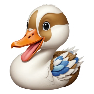 Goose winking with tongue sticking out sticker