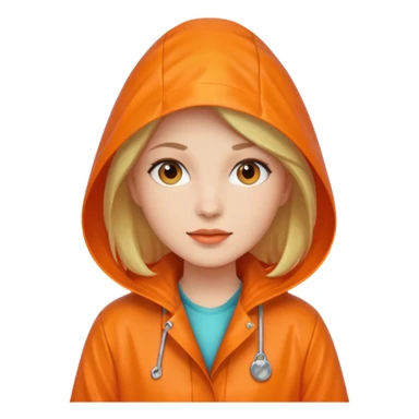 orange Raincoat Pedestrian woman  sticker