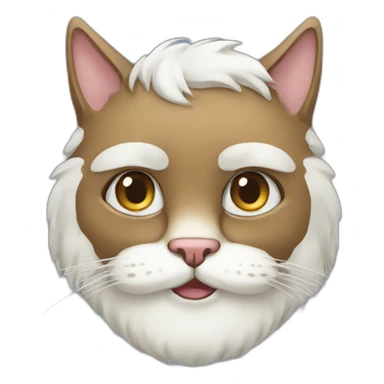 granpa cat with beard sticker