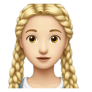 A 15 year old naturally pretty french girl who is blond and cute, her size is about 1m70, she has long hair with Braids sticker