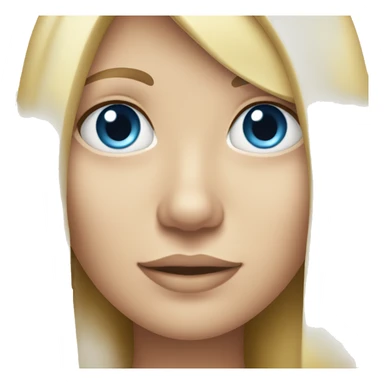 Blonde girl with blue eyes and long straight hair sticker