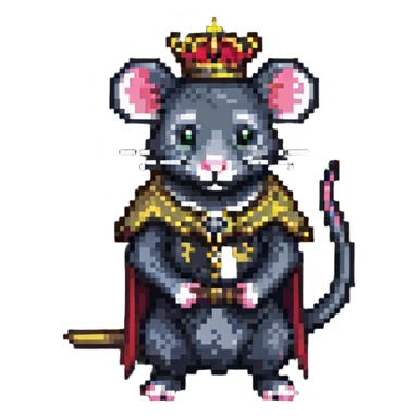 rat king pixel art sticker