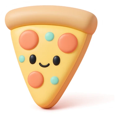 plushie style slice of pizza, vinyl figure look, soft toy details sticker