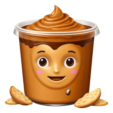 Pote de dulce de leche con chips de chocolate y sin cara sticker