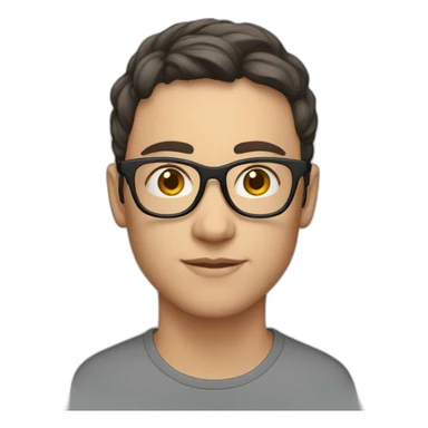 nonbinary glasses caucasian brunette sticker