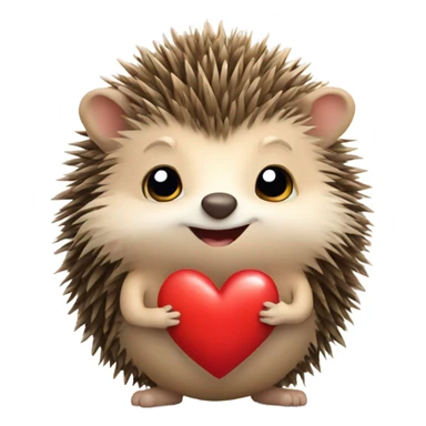 Hedgehog holding hello heart  sticker