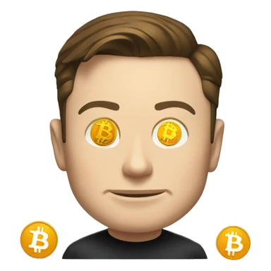 Elon Musk with Bitcoin logo sticker