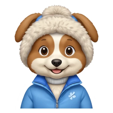 dog in winter outfit sticker