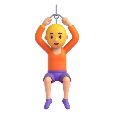 Make the tired man hang down, body limp, arms and head dangling, in the same 3D emoji style, with no background. sticker