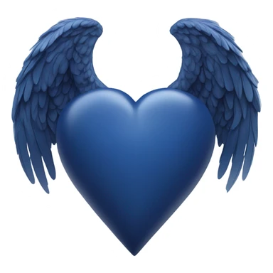 Navy blue heart with wings sticker