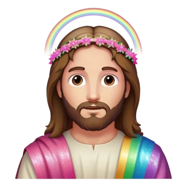 rainbows and jesus and pink glitter sticker