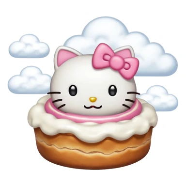 Cinnamon roll from hello Kitty dancing in the clouds sticker
