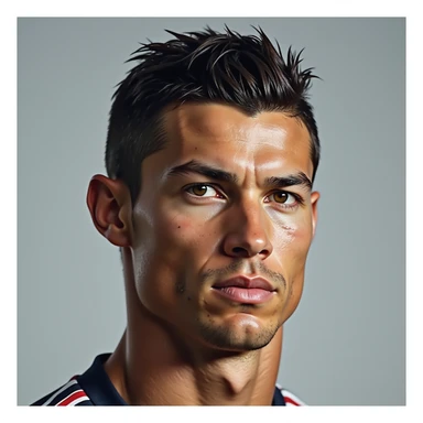 realistic portrait of Cristiano Ronaldo, photorealistic style, detailed facial features, neutral background sticker