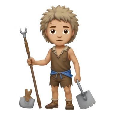 Stone age man  with Hoe Tool sticker