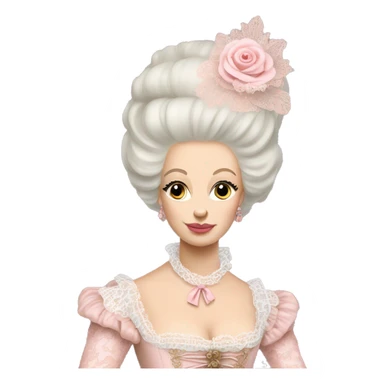 Marie Antoinette wearing lace and pale pink sticker