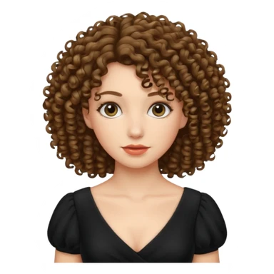 black dress curly hair sticker