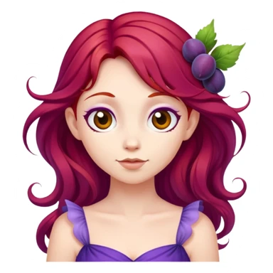 fairy with plums red hair wearing purple  sticker