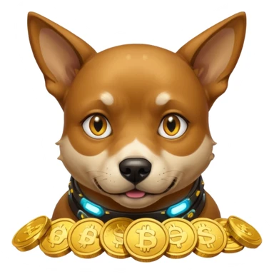 i want to create a dog like from cyberpunk with one elctronic eye like a pirate one and he looks greedy with golden coins sticker
