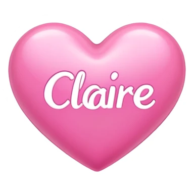 Pink heart with letters Claire sticker