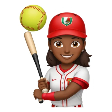 Mexican woman playing softball sticker