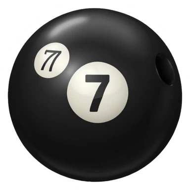 Black Pool ball with the number 7 on it. sticker