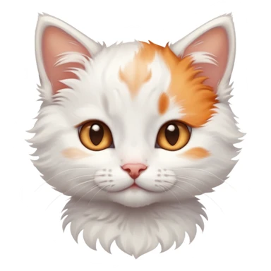 White kitten with some ginger on its head sticker