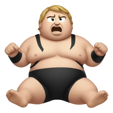 Fat kid wrestling sticker