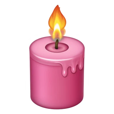 Draw a pink candle with a flame on it, seen from a bird's eye view sticker