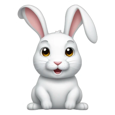 white rabbit with huge biceps sticker