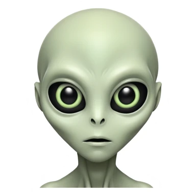 Alien with blacked out eyes sticker