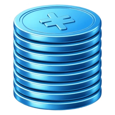 blue coins credit in a package sticker