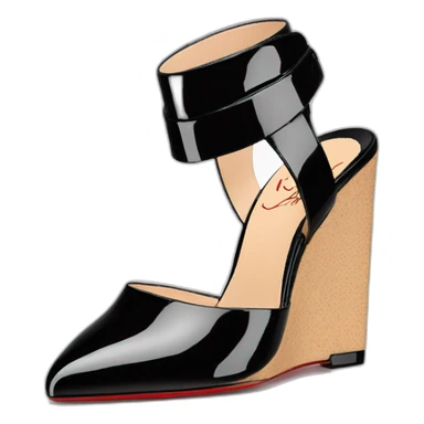WEDGE LOUBOUTIN black PATENT sticker